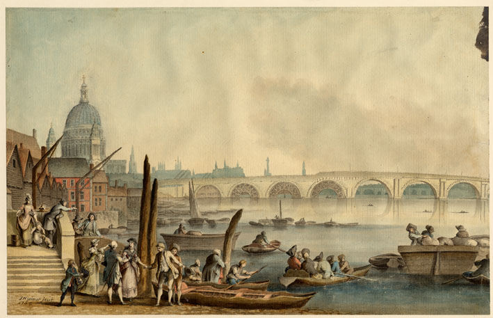 Blackfriars Bridge under construction, 1768 © The Trustees of the British Museum